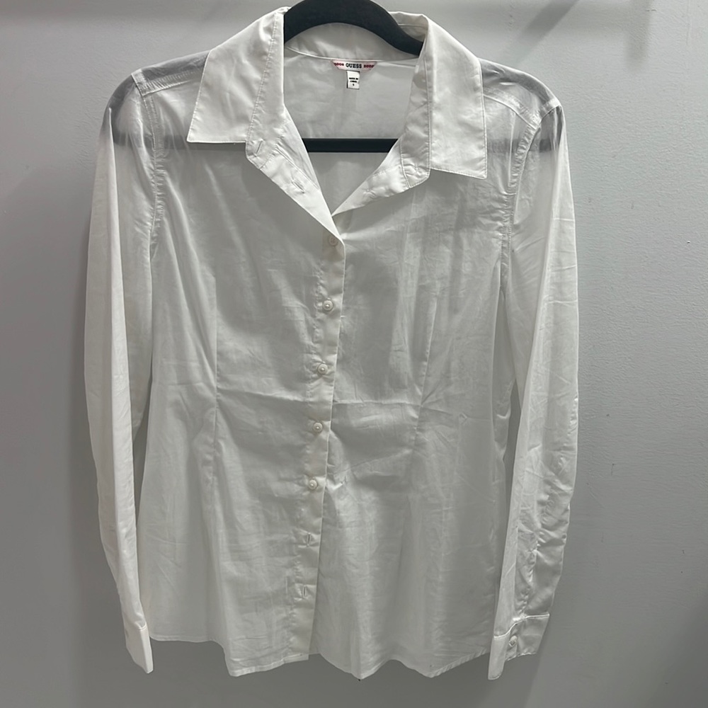 Guess White Button Down Shirt